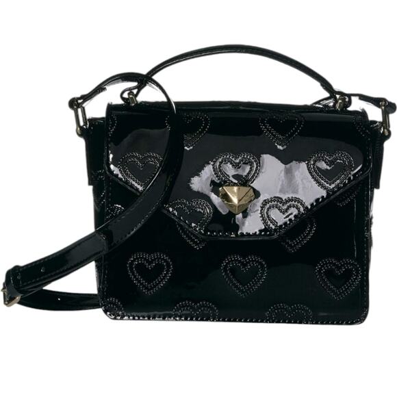 NWT Betsey Johnson Quilted Hearts Top Handle Crossbody Bag - Picture 1 of 7